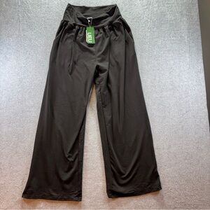 Ueu Women's Black Large Elastic Waist Comfy Pants